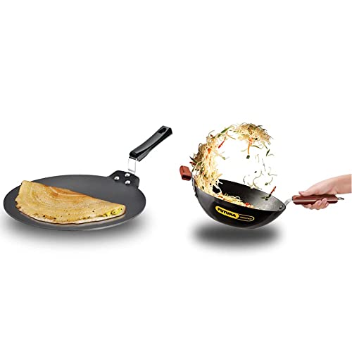 Hawkins – Q41 Futura Non Stick Dosa Tawa, 33Cm, Black & Hawkins – Iq-73 Futura Non-Stick Stir-Fry Wok 3 Litre Without Lid