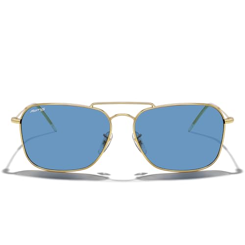 MERRY'S Retro Metal Square Aviator Polarized Sunglasses for Men Women S60282