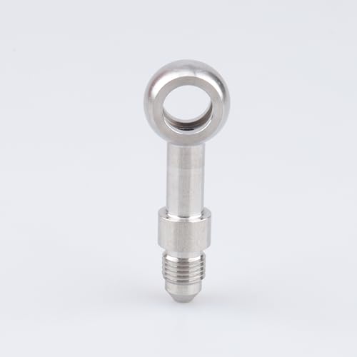 Image of Stainless Steel Banjos Brake Fitting Straight -3 AN Male Flare 3 /8-24 Thread AN3 10.2mm Hole Diameter