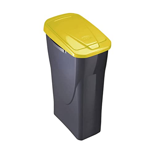 MONDEX 77314 Cubo 15LT ECOBIN con Tapa Amarilla 42X31X20CM, Neutro, 25 x 29 x 44