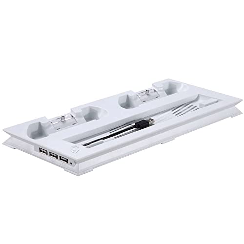 3. Doppia ventola di raffreddamento: mantiene la PS4 Pro fresca con il supporto di raffreddamento verticale. HUB USB: 2 HUB e 1 porta USB con uscita potente per il trasferimento e la ricarica dei dati, comodo per più servizi.