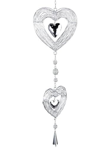 formano Fensterdeko Hänger Herzen hängend 65cm Silber Fensterschmuck...