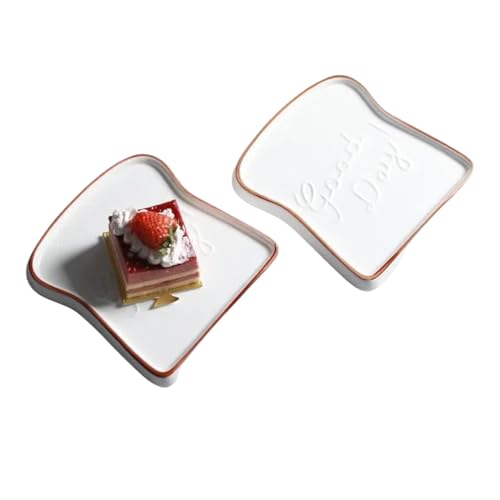 SJDHAHC Juego rectangular para hornear en forma de flor – Material de cerámica blanca, plato de cerámica en forma de pan tostado, plato de postre, vajilla de cocina multifuncional