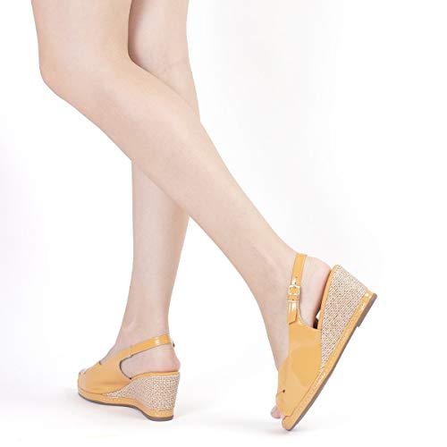 SANDALIA ANABELA CONFORTO 408150 - PICCADILLY (85) - AÇAFRÃO