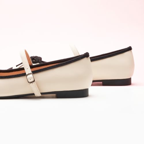 Image of C.Paravano Women's Mary Jane Flats | Square Toe Ballet Flats | Daily Wear Work Shoes | Dress Shoes with Adjustable Straps