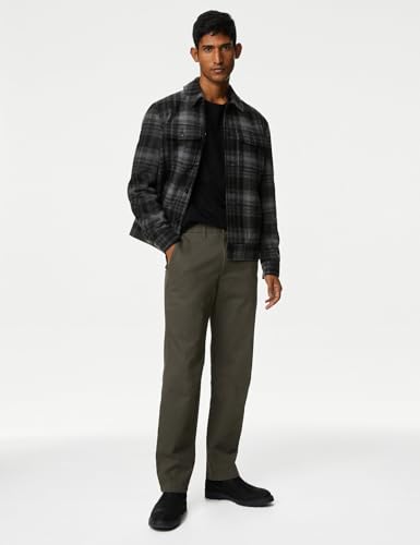Image of Marks & Spencer Mens Solid Mid Rise Regular Fit Chinos
