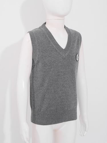 FEESHOW Boys Sweater Vest Unisex Toddler Pullover Knitted Uniform Vest for Kids School Casual Wear4