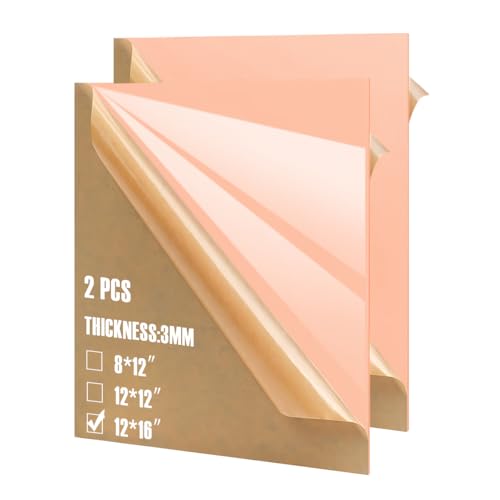 Image of 2pcs Pastel Cell Cast Acrylic Sheet Dusty Mauve 1 /8inch (3mm) 11.8x15.7 300x400mm Glossy Matte Laserable Plexiglass Sheets Plasitc Board for Laser Cutting Engraving DIY Project