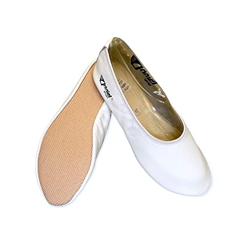 Anniel Zapatillas de Gimnasia rítmica, Suela de Goma Art. 2019 Made in Italy, Color Blanco., 27 EU