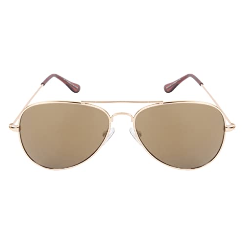 Image of Unisex UV Protected Aviator Shaped Full Rim Sunglasses With Assorted Colored Sunglasses Case, Frame - Plastic, Polycarbonate Lens