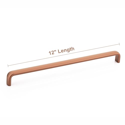 Image of 12 Inches PVD Rose Gold Stainless Steel Kitchen Cabinet Handles /Drawer Pull Handles for Cupboard & Almirah /Long Wardrobe & Furniture Door Handles(Pack of 4)