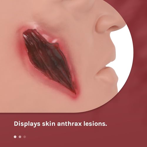 Image of Simulation Wounds,Facial Trauma Model,Anthrax Face,Comprehensive Wearable Facial Pathology and Trauma Model for Military Simulation Training, Medical School Education