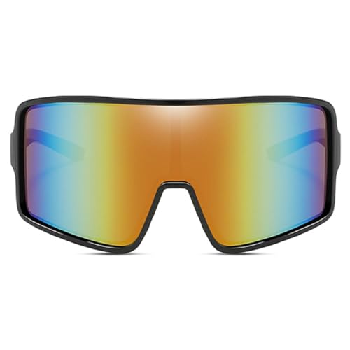 Oversized Wrap Around Sport Sunglasses for Women Men, Futuristic Curved Lens Shades, Y2K Trendy Shield Sun Glasses