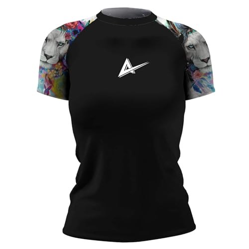 Camisa Rash Guard Feminina Surf White Lion Manga Curta - P