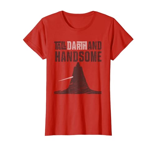 Image of Star Wars Tall Darth and Handsome Funny T-Shirt, Women, Red, X-Small