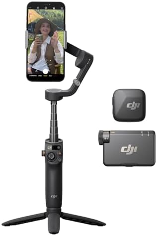 （10:30時点） DJI Osmo Mobile 6（スレートグレー）+ DJI Mic Mini（1 TX + 1 RX） スマートフォン用ジンバルスタビライザー ワイヤレスマイク オーディオ DJI OsmoAudio アクティブ ノイズキャンセリング