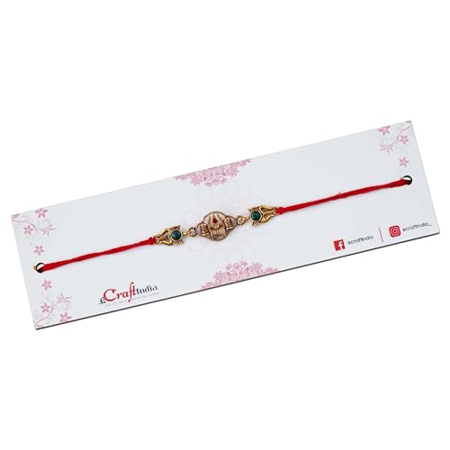 Image of eCraftIndia Designer Bracelet Religious Rakhi, Brown::Gold, One Size
