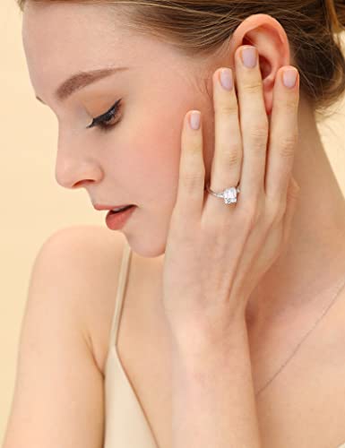 Eamti 3Ct 925 Sterling Silver Engagement Rings 3-Stone Emerald Cut Cubic Zirconia Cz Wedding Promise Rings For Her Wedding Bands For Women Size 6 #TOP3