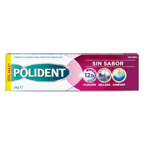 Crema fijadora para prótesis dentales sin sabor Polident caja 44 g