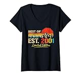 Photo Gallery donna best of est 2001 limited edition vintage year 2001 birthday maglietta con collo a v Photo Gallery donna best of est 2001 limited edition vintage year 2001 birthday maglietta con collo a v