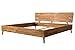 NordicStory Cama de Madera Maciza Roble, Estructura con Cabecero y Somier, Dormitorio Nordico Escandinavo Moderno (180 x 200 cm, Roble Natural)