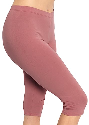 Image of STRETCH IS COMFORT Cotton Capri Leggings, Knee Length Pants, Plus Size