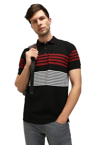 Image of Dennis Lingo Men's Cotton Solid Regular Fit Mandarin Collar Short Sleeve Polo Tshirt