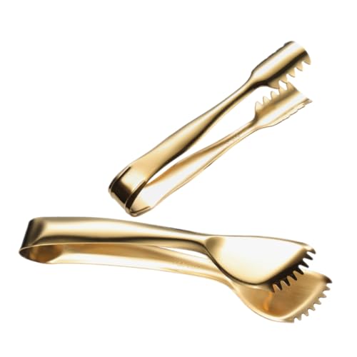 GLEAVI 2piezas Pinzas Domésticas Inoxidable Unidades Para Hielo Azúcar y Galletas