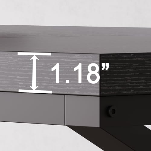 Image of HSH Extra Long Black Computer Desk, 78 inch Large Home Office 2 person Desk, Industrial Metal Wood double Desk for Executive Work Writing Study, Modern Black Bedroom Living Room PC Laptop Gaming Table