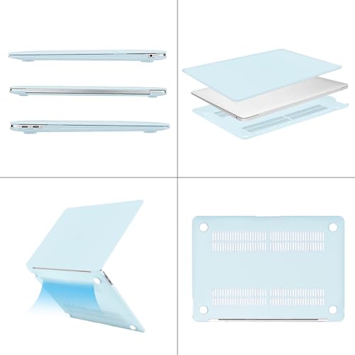 Image of MOSISO Compatible with MacBook Air 13 inch Case M1 2022-2018 | Touch ID Plastic Hard Shell Cover Compatible with MacBook Air 13.3 inch Case, A2337 M1 A2179 A1932, Cloud Blue