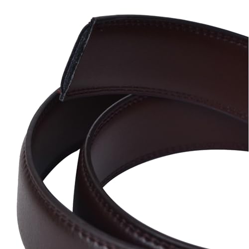 2 Pack Genuine Leather Belt 35''-43''Replacement Leather Belt No Holes Only 1 3/8" Width (Black & Brown)4