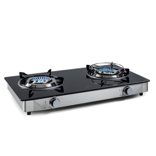 Klarstein Gaskocher 2-Flammig, 7,7kW Camping Gaskocher für Innenbereich,...