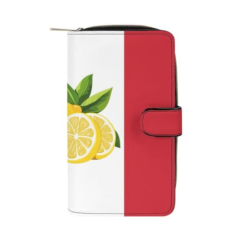 Italy Italian Lemon Town Flag Stylish Leather Wallet Womens Mens Slim Purse Secure Card Holder Durable Bifold Clutch Handbag