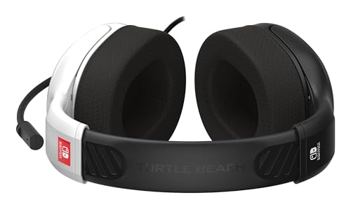 Turtle Beach Airlite Fit Casque de Jeu Filaire Noir et Blanc sous Licence Officielle pour Toutes Les Nintendo Switch - Microphone à Bascule et Silencieux, Oreillettes de Confort supérieur