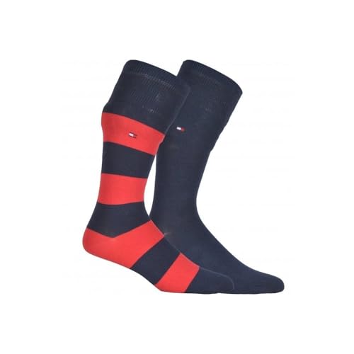 Tommy Hilfiger Mixte Enfant Classic Chaussettes, Bleu Marine/Rouge, 31-34 EU