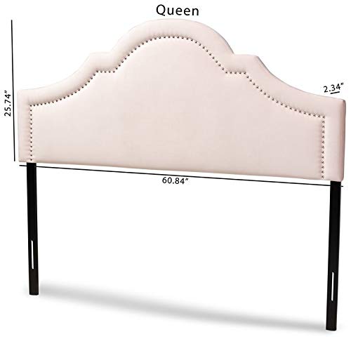 Bowery Hill Velvet And Wood Queen Headboard In Light Pink #TOP5