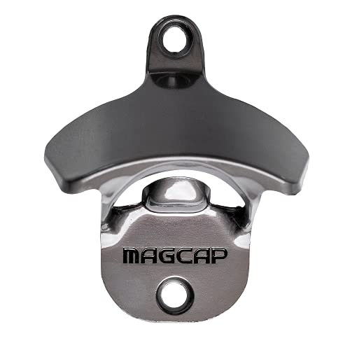40% Off Discount MAGCAP Outdoor Bottle Opener Wall Mounted - Style Magnetic Beer Bottle Opener that Catches Caps - Easy to Install and Incredibly Convenient (Gunmetal Black)