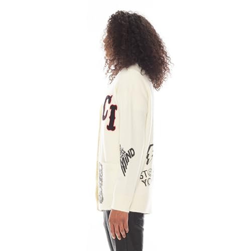 Men's Collegiate Cardigan Sweater in Winter White3