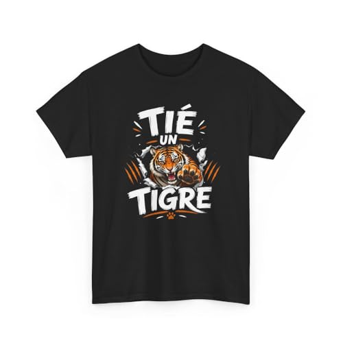 T-Shirt Tié un Tigre Humour Marseille Homme Femme – Expression Marseillaise Drôle – Tee Shirt Tigre Style Urbain