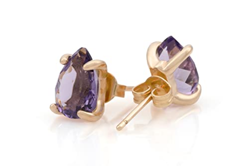 Boucles d'oreilles améthyste et argent Anémone en pierre de naissance - 7
