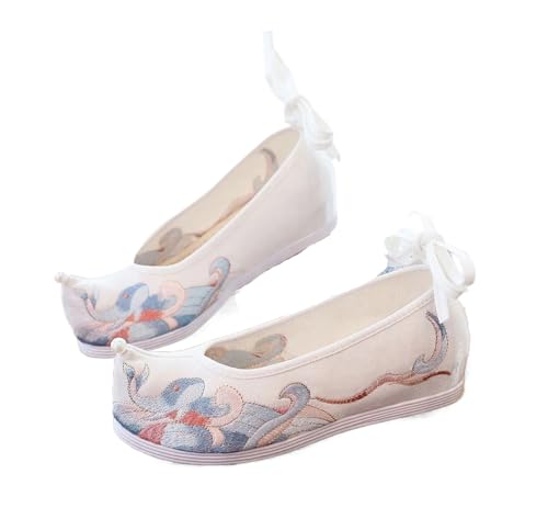 Chaussures compensées brodées pour grandir discrètement en costume chinois traditionnel