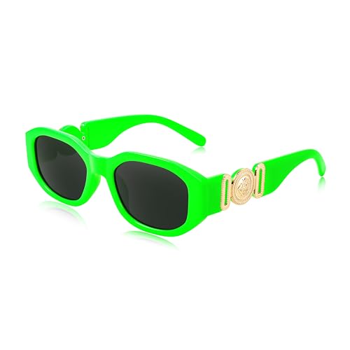 Image of FEISEDY Retro Trendy Rectangle Sunglasses Women Men Narrow Shades B2322 | |Vintage Shades |UV400 Protection |Blocks Glare |Women & Men |Comes With A Storage Case