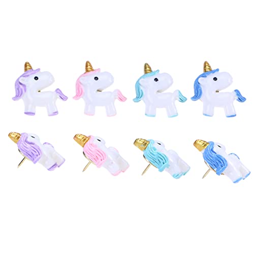 TOYMYTOY 24 Pcs Plastic Unicorn Push Pins Decorative Thumbtacks for Wall Corkboard TOYMYTOY 24 Pcs Plastic Unicorn Push Pins Decorative Thumbtacks for Wall Corkboard