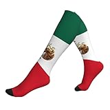 CUTEDWARF Mexican Flag Athletic Socks Novelty Running Long Sock Mexico Stockings