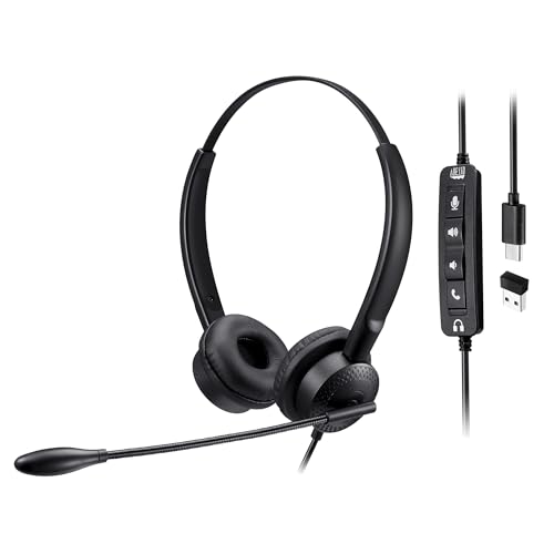 Image of Adesso Xtream P4T-TAA USB Headset with Microphone Push to Talk Button Volume Control Answer End Call for Computer PC Mac Windows Business Communication Made in Taiwan TAA Compliant