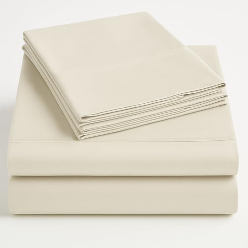 Mattress-Homes Queen Cotton Sheets Set 4-Piece Ivory