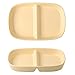 Kwadratowe 2-komorowe dzielone talerze Domowe ceramiczne zastawy stołowe śniadaniowe - odpowiednie do kuchenek mikrofalowych/zmywarek (Color : Yellow)