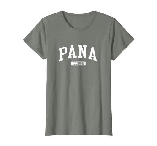 Pana Illinois IL Vintage Athletic Sports Design T-Shirt, Women, Olive Heather, X-Large