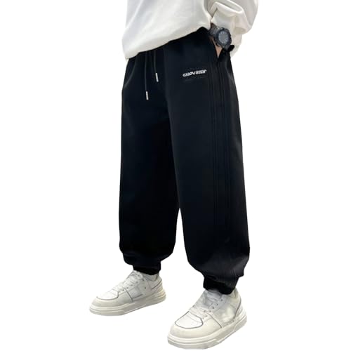 Boys Baggy Sweatpants Elastic Waist Fall Winter Casual Athletic Jogger Track Pants for Kid Boys with Pockets 5-14 Y