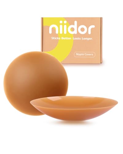 Image of Niidor Adhesive Nipple Covers for Women Sticky Silicone Reusable Pasties Nipple With Travel Case